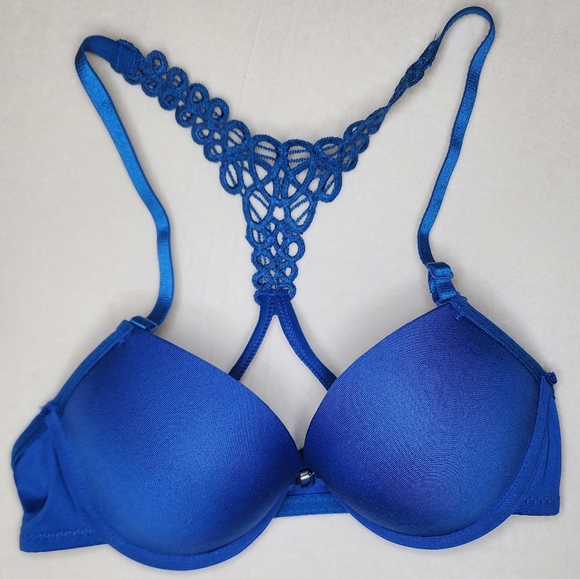 Blue Lacy Matching Bra & Panty Set - S - Picture 5 of 6